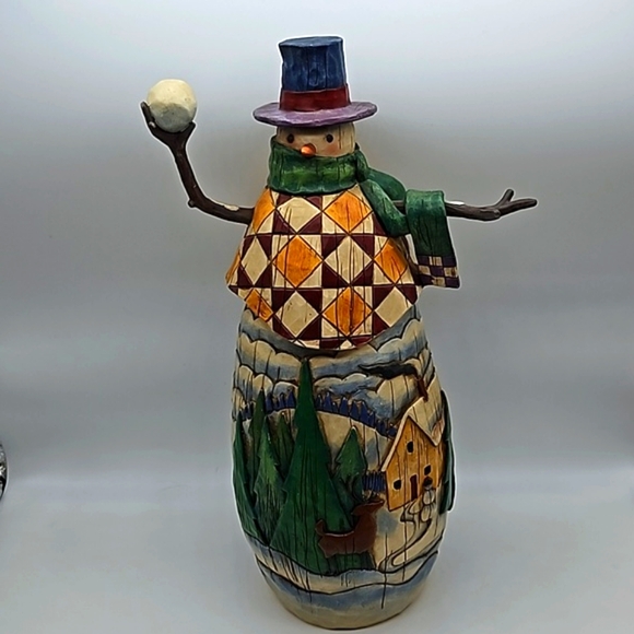 JIM SHORE "Winter's Mischief" Snowman w/snowball figurine - Picture 14 of 14